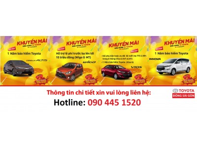 Toyota Việt nam triển khai chương trình khuyến mãi đầu xuân từ Toyota cho khách hàng mua xe Vios,Innova và Corolla Altis, Wigo G MT trong tháng 3/2019